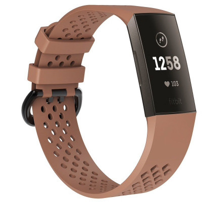 Curea Bratara sport Edman pentru Fitbit Charge 3 / 4, marimea S, Maro foto