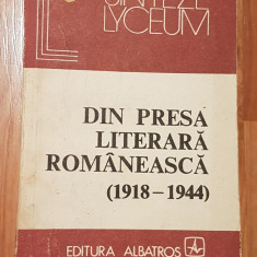 Din presa literara romaneasca (1918-1944)