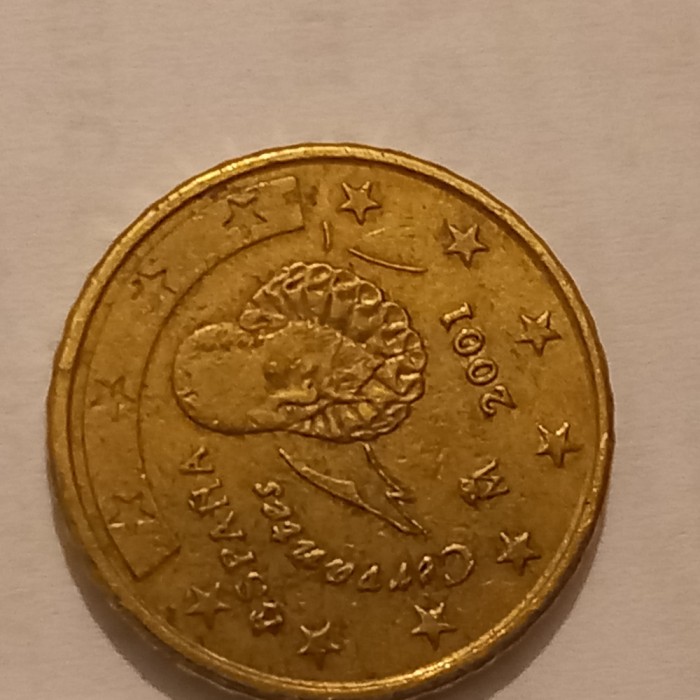 Moneda 10 Euro cent an 2001cu Cervates Miguel