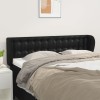 VidaXL Tăblie de pat cu aripioare negru 147x23x78/88cm piele ecologică 3117234
