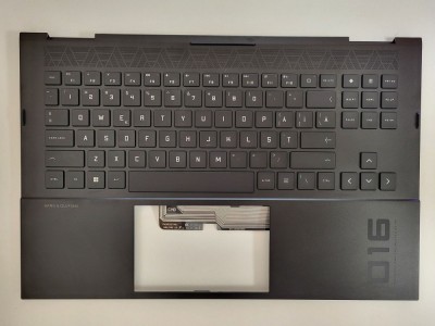 Carcasa superioara cu tastatura palmrest Laptop, HP, Omen 16-B, TPN-Q265 (2021), M62256-001, M62256-271, 44G3KTATP50, iluminata 4 pini, layout US (RO) foto