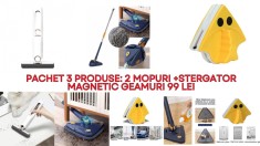 Pachet 3 produse pentru curatenie, 1mop triunghi reglabil, 1 mop de mana cu