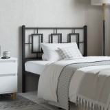 VidaXL Tăblie de pat metalică, negru, 100 cm