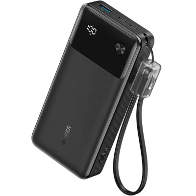 Baterie Externa Anker, 20000mAh, 30W, QC + PD, 1 x USB-A - 2 x USB-C, Neagra A1384G11 foto