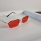 Ochelari de soare Rimless - Ochelari fara rama - Brate aurie Lentile rosii