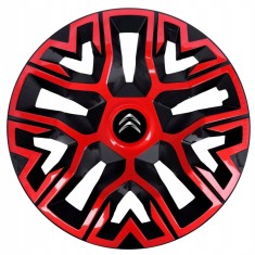Set 4 Capace Roti 15 inchi (R15), Best Rosu-Negru, Compatibile Cu Citroen