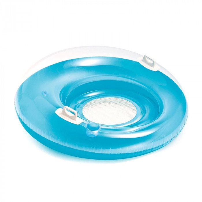 Colac gonflabil Intex, 119 cm, vinil, tip fotoliu, 8 ani+, Albastru