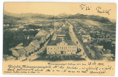 3458 - SIGHET, Maramures, Panorama, Romania - old postcard - used - 1904 foto