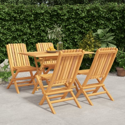 vidaXL Set masă pentru grădină, lemn masiv de tec, 5 piese 3155003 foto