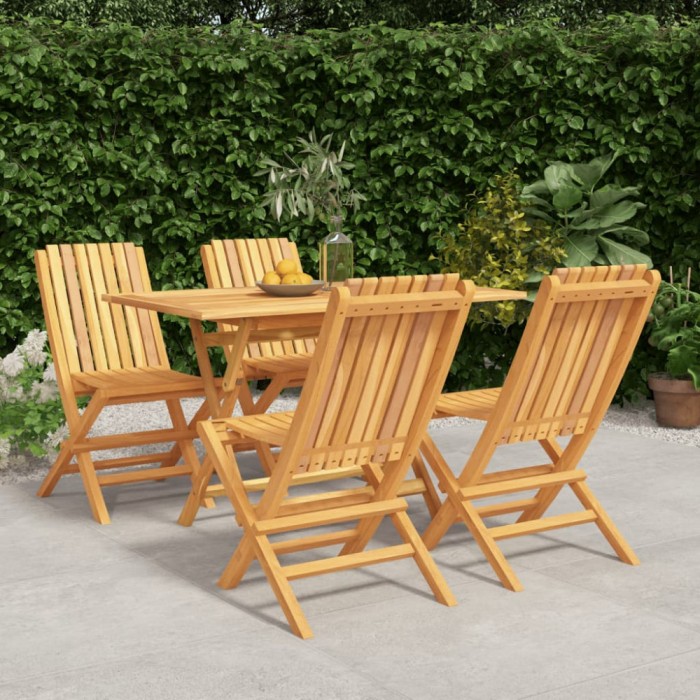 vidaXL Set masă pentru grădină, lemn masiv de tec, 5 piese 3155003