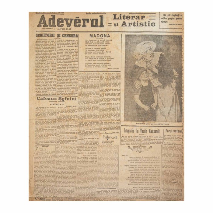 Publicația &bdquo;Adevărul Literar și Artistic&rdquo;, Anul II - Anul IV, 1922