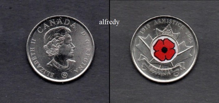 CANADA 2008 25 cents Armistice Day, color