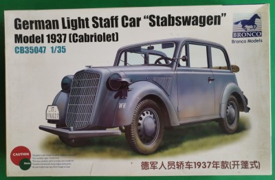 GERMAN LIGHT STAFF CAR STABSWAGEN - BRONCO MODELS Cod CB35047 Scara 1/35 DIORAMA MACHETA FIGURINE ASAMBLARE HOBBY WWII SOLDAȚI GERMANI AMERICANI RUȘI foto