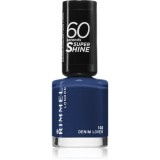 Rimmel 60 Seconds Super Shine lac de unghii culoare 102 Denim Lover 8 ml