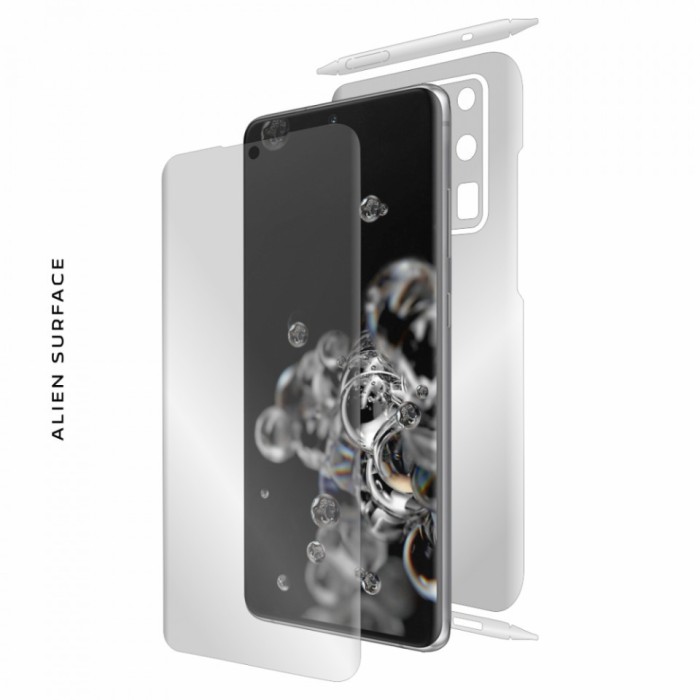 Folie Alien Surface HD, Samsung GALAXY S20 Ultra fata, spate, laterale + Alien Fiber Cadou