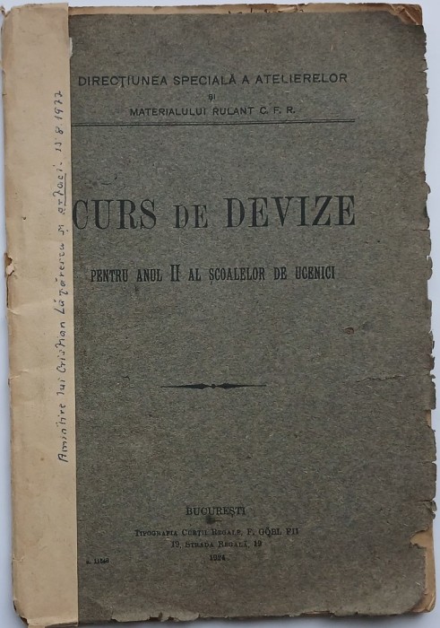 &bdquo;Curs de Devize&rdquo; , 1924, București