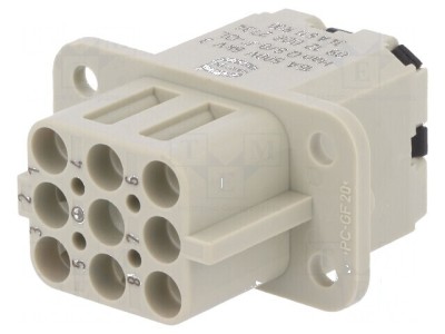 Conector: HDC inserturi de contact mamă Han Q PIN: 9 8 PE 16A foto