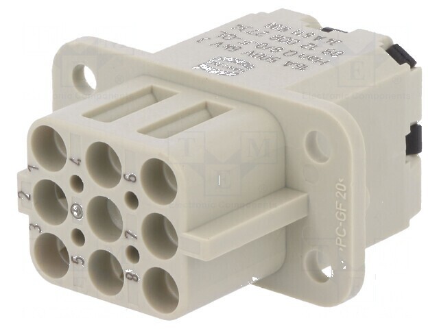 Conector: HDC inserturi de contact mamă Han Q PIN: 9 8 PE 16A