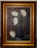 Crizanteme- pictura L A Biju, Flori, Ulei, Realism