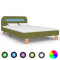 vidaXL Cadru de pat cu LED-uri, verde, 120 x 200 cm, material textil