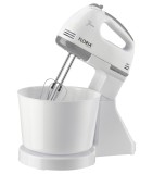 Cumpara ieftin Mixer cu bol Floria ZLN-7577 ALB, 7 viteze, Bol plastic 2.5 Litri, Putere 150W, ALB