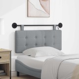 vidaXL Tăblie de pat suspendată Cu lumină LED Gri deschis Țesătură 3424387