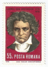 Romania, LP 748/1970, 200 de ani de la na?terea lui Ludwig van Beethoven, MNH foto