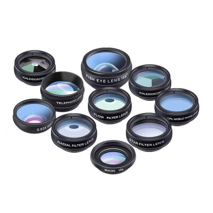 Kit obiectiv mobil APEXEL APL-DG10 10 &icirc;n 1 (negru)