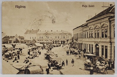 FAGARAS , PIATA UNIRII , CARTE POSTALA , 1925 foto
