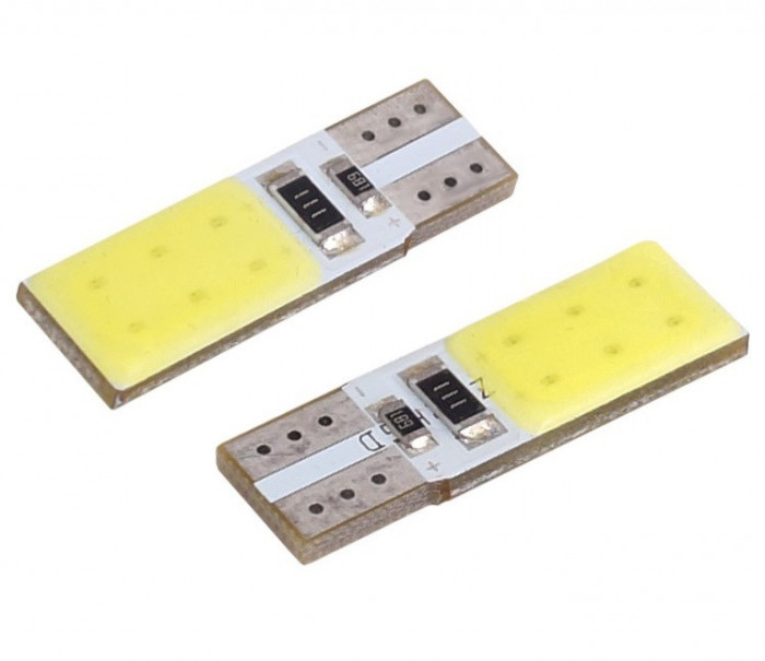 Set 2 Buc Bec Led Vision W5W T10 12V 2 X Cob Led, Canbus, Alb 58961