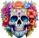 Cumpara ieftin Sticker decorativ, Skull, Alb, 62 cm, 1357STK-5