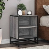 VidaXL Noptiere 2 buc Gri Sonoma 40x31x50 cm lemn prelucrat și metal