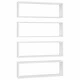 Cumpara ieftin Rafturi de perete cub, 4 buc., alb, 80x15x26,5cm lemn prelucrat