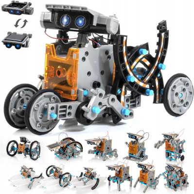 WILL Solar Robot Kit pentru copii, 14-&amp;icirc;n-1 educațional STEM știință jucărie, Sol foto