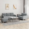 VidaXL Set de canapele cu perne, 3 piese, gri deschis, textil 3201608