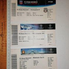 LOT 3 BILET MECI FOTBAL STEAUA -STROMSGODEST/LUDOGORETS /MANCHESTER C