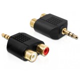 Adaptor audio Stereo jack 3.5 mm 3 pini T la 2 x RCA M, Delock 65365