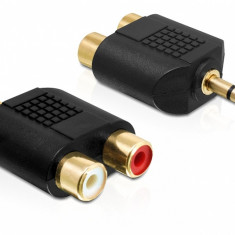 Adaptor audio Stereo jack 3.5 mm 3 pini T la 2 x RCA M, Delock 65365