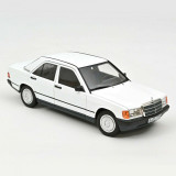 Macheta auto Mercedes-Benz 190 E 1984 alb, 1:18 Norev