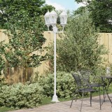 St&acirc;lp de iluminat pentru grădină vidaXL cu 3 lămpi E27 Alb 220 cm Aluminium