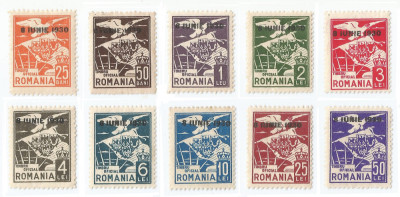 |Romania, LP II.2, Vultur cu steag, cu filigran, supratip. 8 IUNIE 1930, MLH/MNH foto