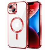 Cumpara ieftin Husa pentru iPhone 14, Techsuit Luxury Crystal MagSafe, Red
