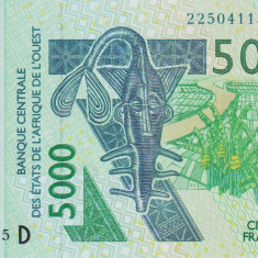 Bancnota Statele Africii de Vest 5.000 Franci 2022 - P317D UNC ( Mali )