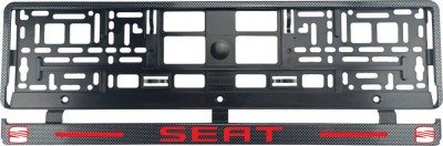 Set 2 bucati, suport numar inmatriculare Carbon, Seat I foto