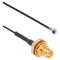 Cablu AMPHENOL RF RP-SMA tată unghiular la AMC mamă drept 0,1m