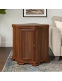 Comoda pe colt pentru living VMN1, Pal Melaminat, cu o usa, o polita, cu elemente din MDF, Nuc