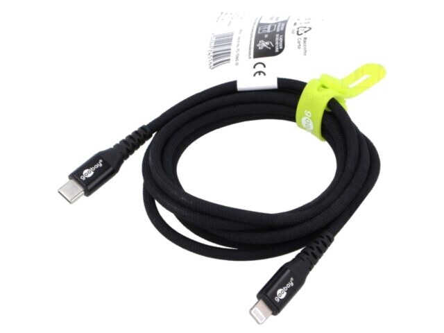 Cablu USB 2.0 Goobay Apple Lightning și USB C 2m negru 60W