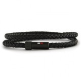 Brățară din piele pentru bărbați Tommy Hilfiger Jewelry, neagră - 2790262S