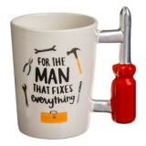 Cana Decorativă Ceramică cu Maner Șurubelniță și Mesaj Motivator, CMCLASS