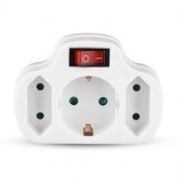 ADAPTOR 3 PRIZE CU INTRERUPATOR 3X16A MAX 3500W, V-TAC